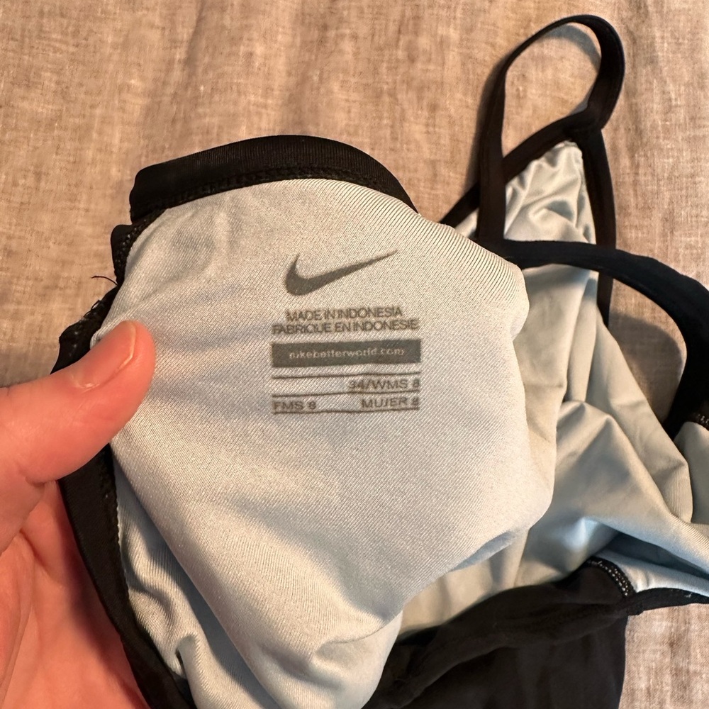 Black Nike One Piece Unlined Swimsuit - Picture 2 of 3